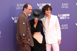 Luca Guadagnino, Taylor Russell and Timothy Chalamet