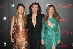 Georgia Lock, Damian Hurley and Elizabeth Hurley 