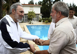 Fidel Castro and  Luiz Lula Da Silva